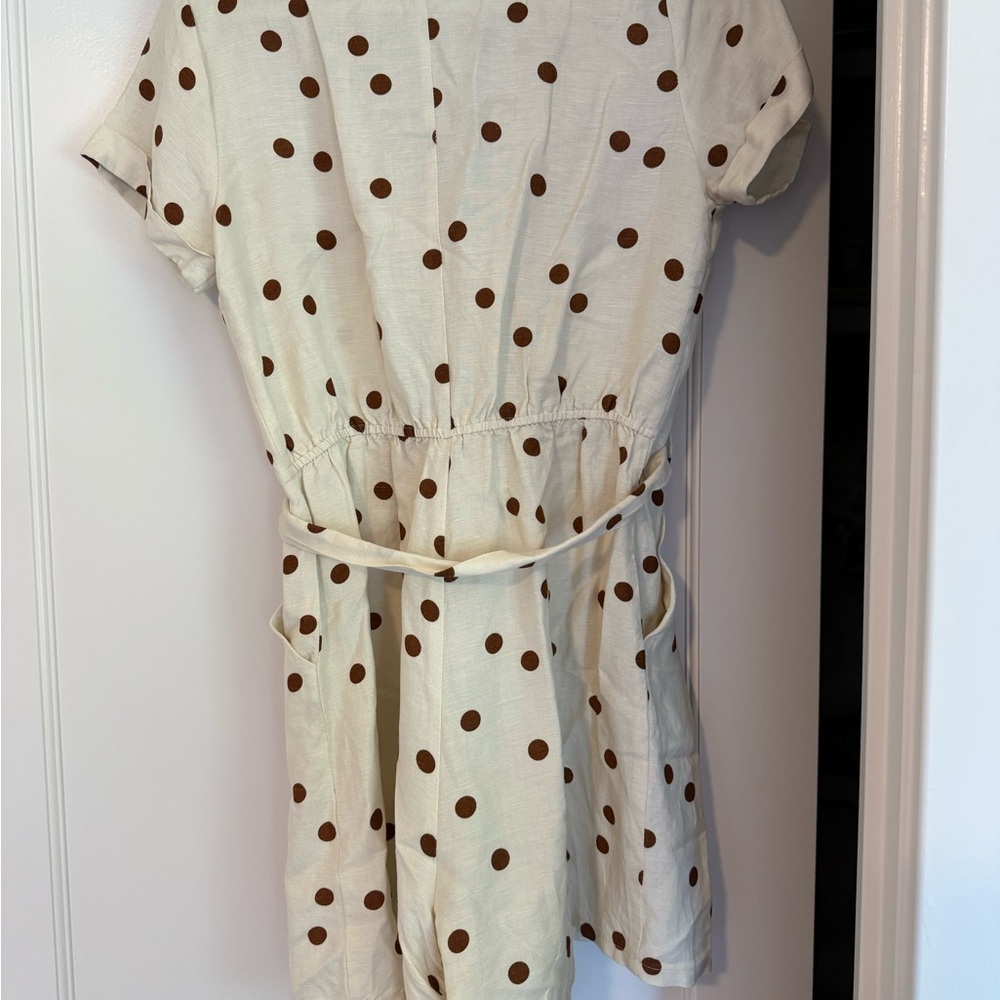 Moon River Cream and Brown Polka Dot Jumpsuit - Picture 5 of 5